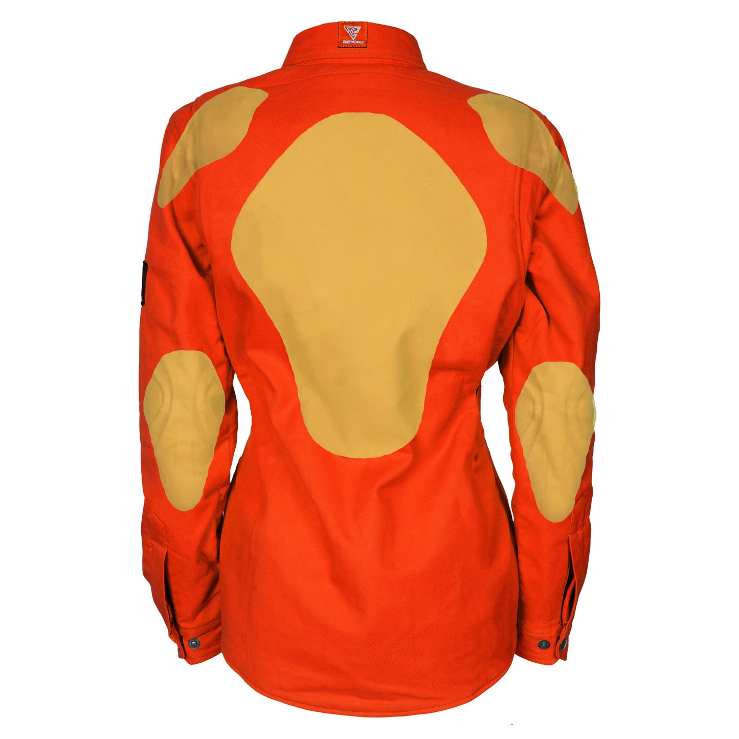 Protective Flannel Shirt for Women - Orange Solid with Pads