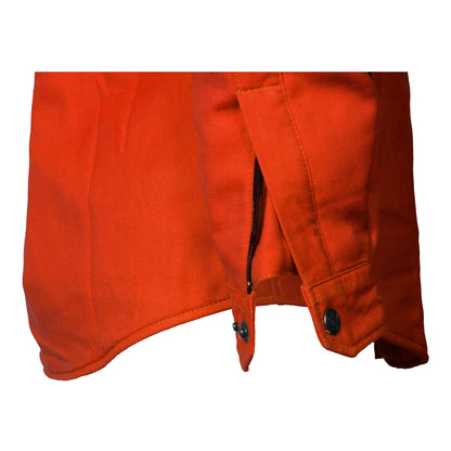 Protective Flannel Shirt for Women - Orange Solid with Pads