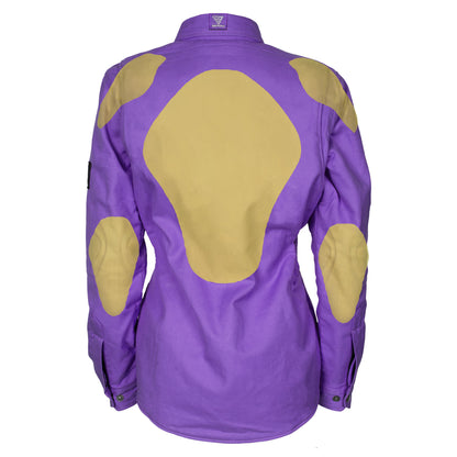 Protective Flannel Shirt for Women - Purple Solid with Pads