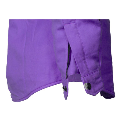 Protective Flannel Shirt for Women - Purple Solid with Pads