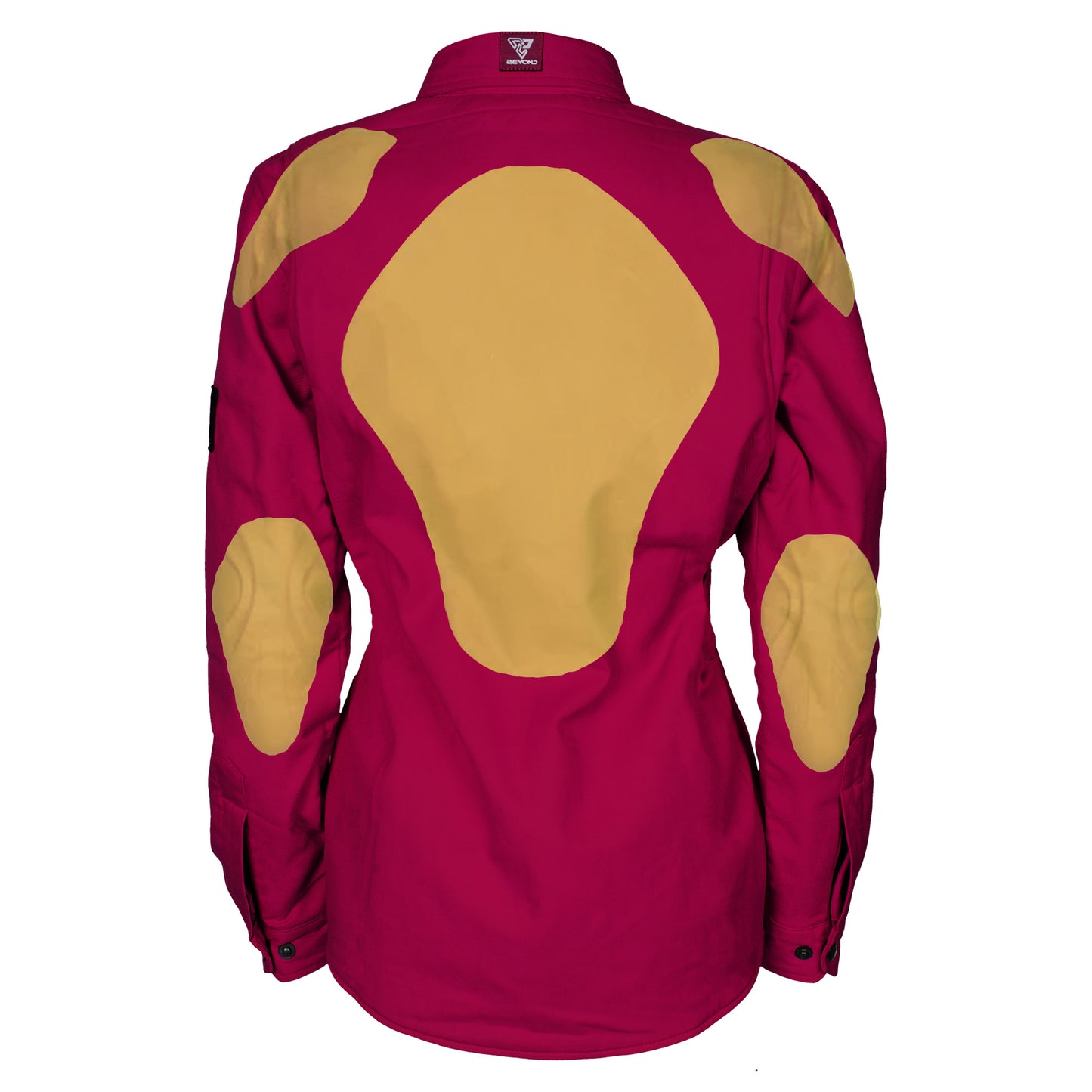 Protective Flannel Shirt for Women - Red Maroon Solid with Pads