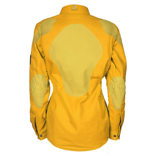 Protective Flannel Shirt for Women - Yellow Solid with Pads