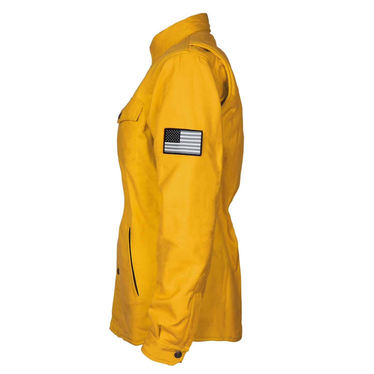 Protective Flannel Shirt for Women - Yellow Solid with Pads