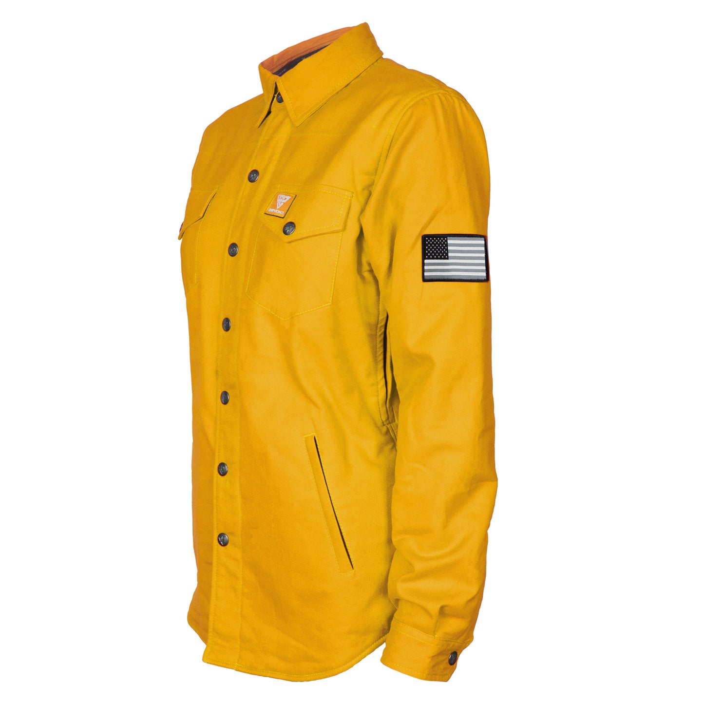 Protective Flannel Shirt for Women - Yellow Solid with Pads