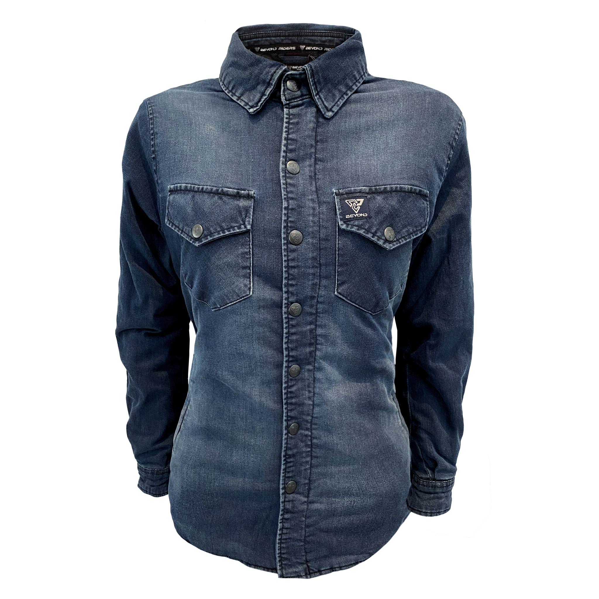Protective Jeans Jacket for Women - Faded Blue with Pads