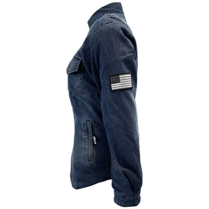 Protective Jeans Jacket for Women - Faded Blue with Pads