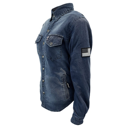 SALE Protective Jeans Jacket for Women - Faded Blue with Pads