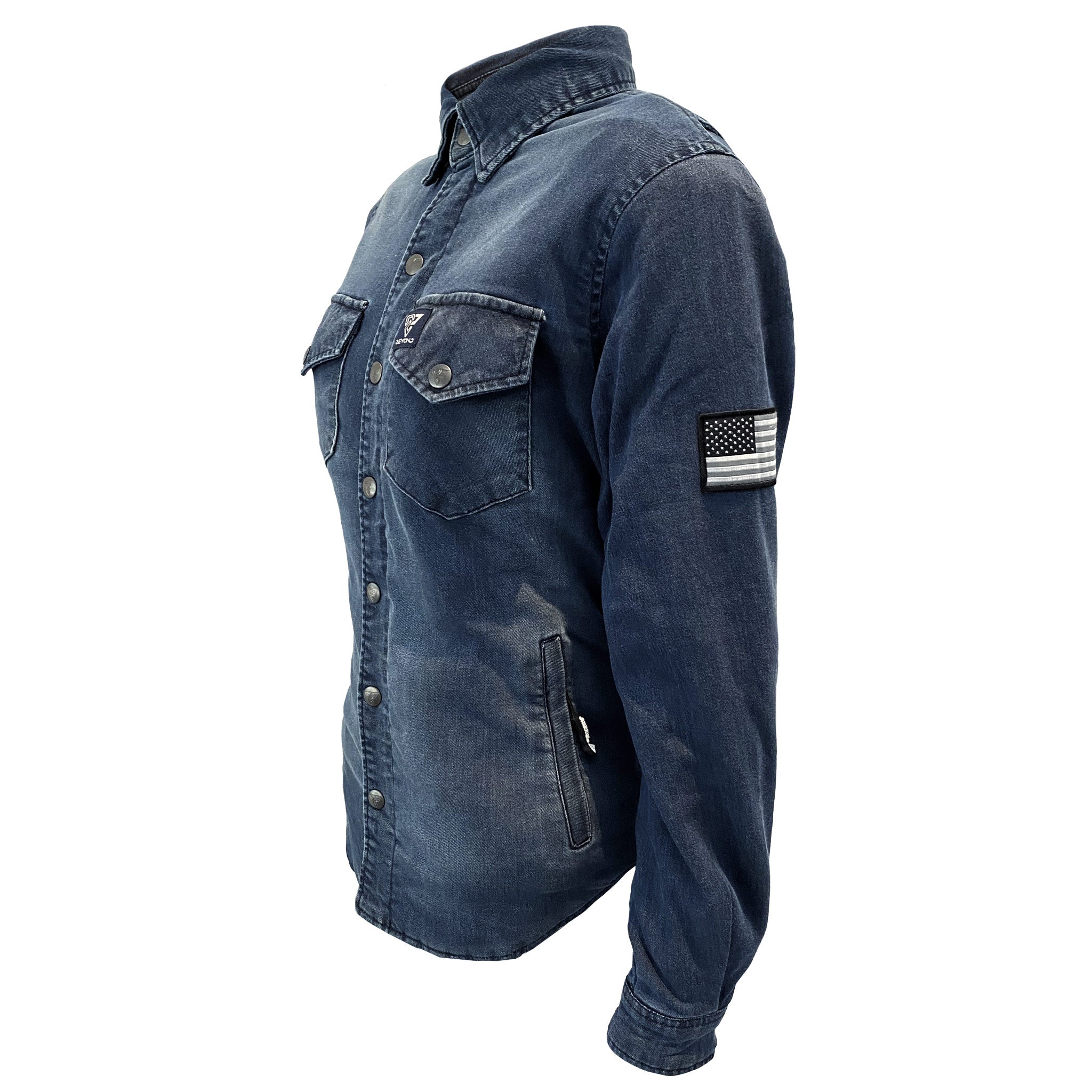 Protective Jeans Jacket for Women - Faded Blue with Pads