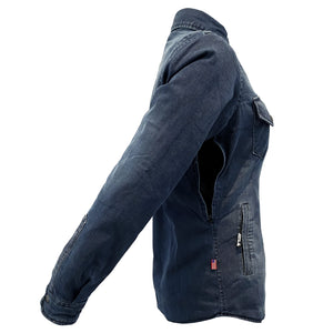 Protective Jeans Jacket for Women - Faded Blue with Pads