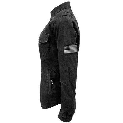 Protective Jeans Jacket for Women - Black with Pads