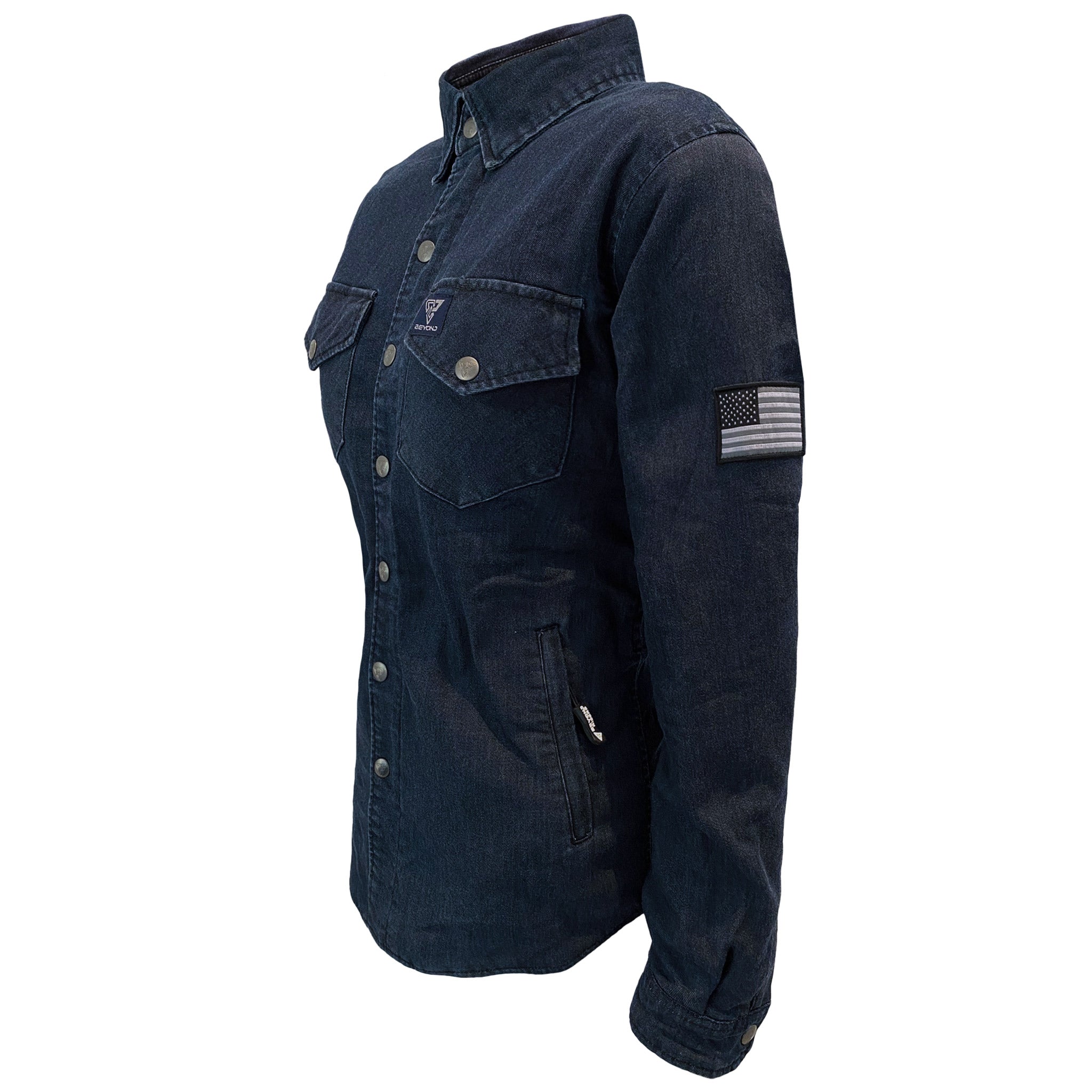 Protective Jeans Jacket for Women - Indigo Blue with Pads