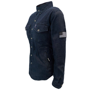 SALE Protective Jeans Jacket for Women - Indigo Blue with Pads