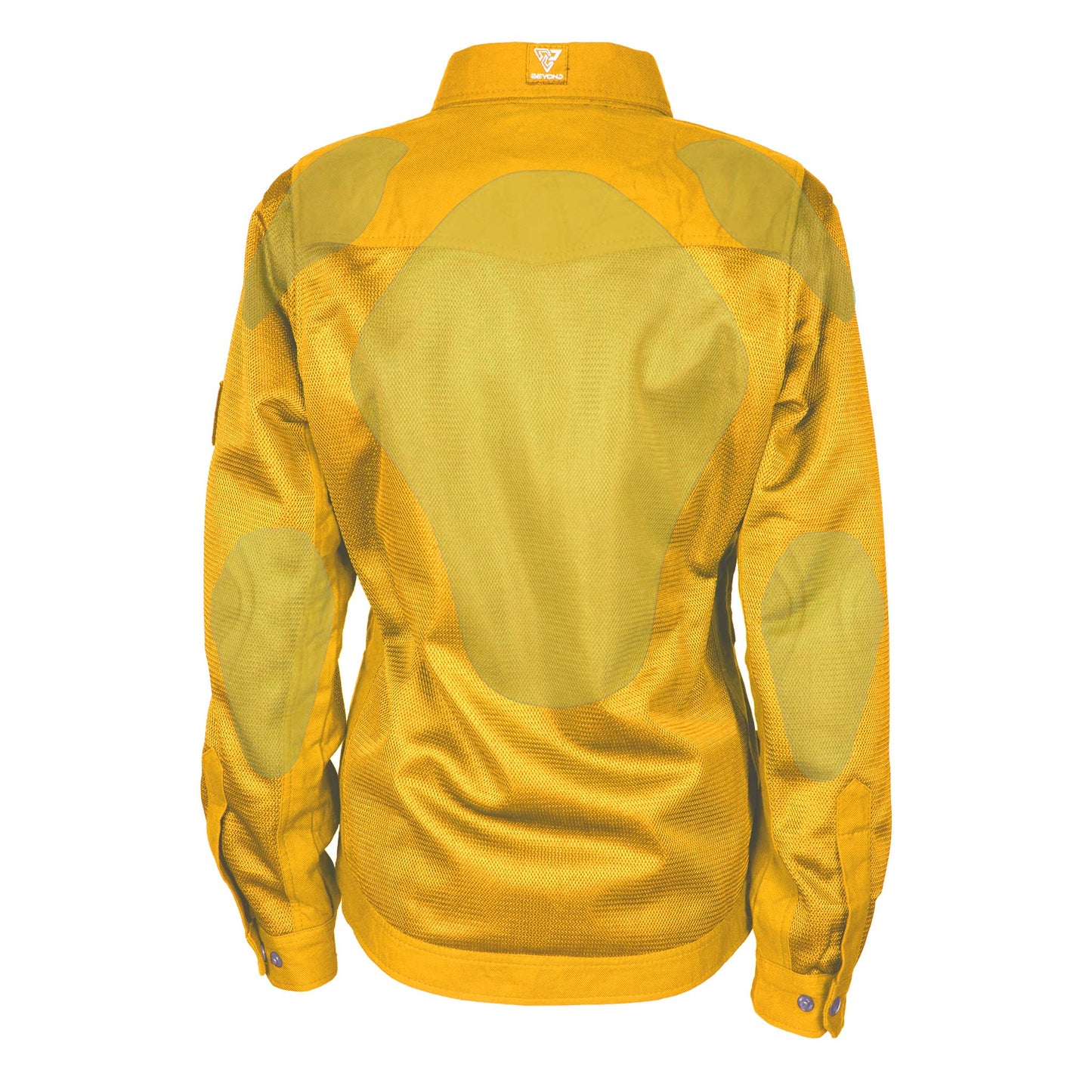 Protective Summer Mesh Shirt for Women - Yellow Solid with Pads