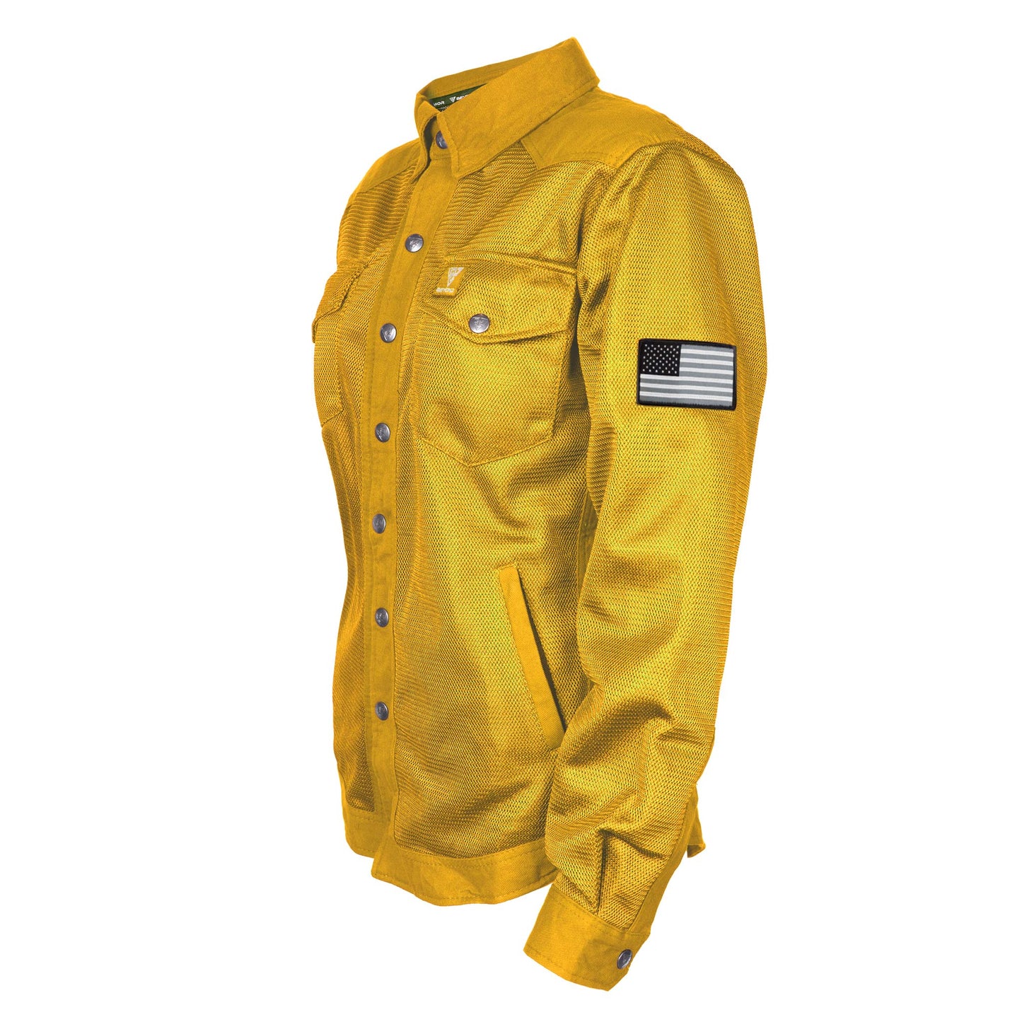 Protective Summer Mesh Shirt for Women - Yellow Solid with Pads