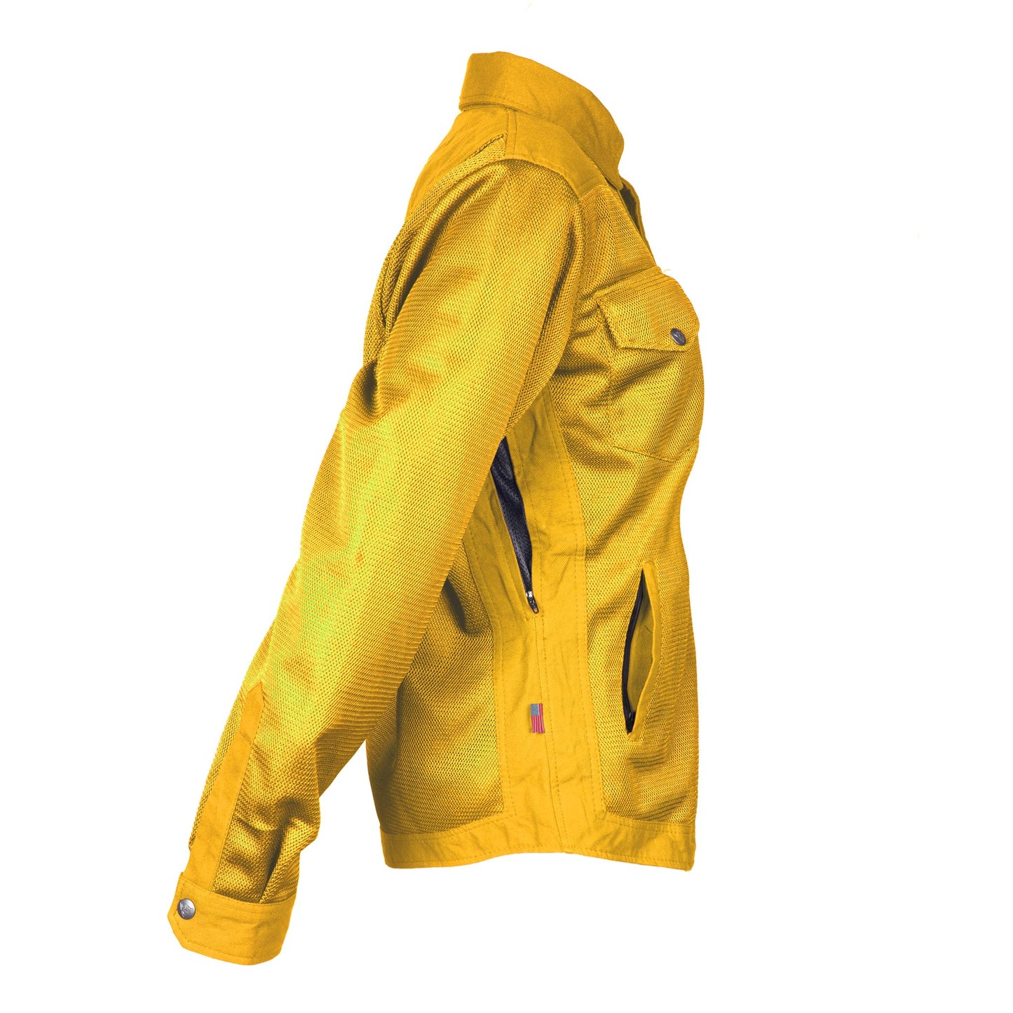 Protective Summer Mesh Shirt for Women - Yellow Solid with Pads