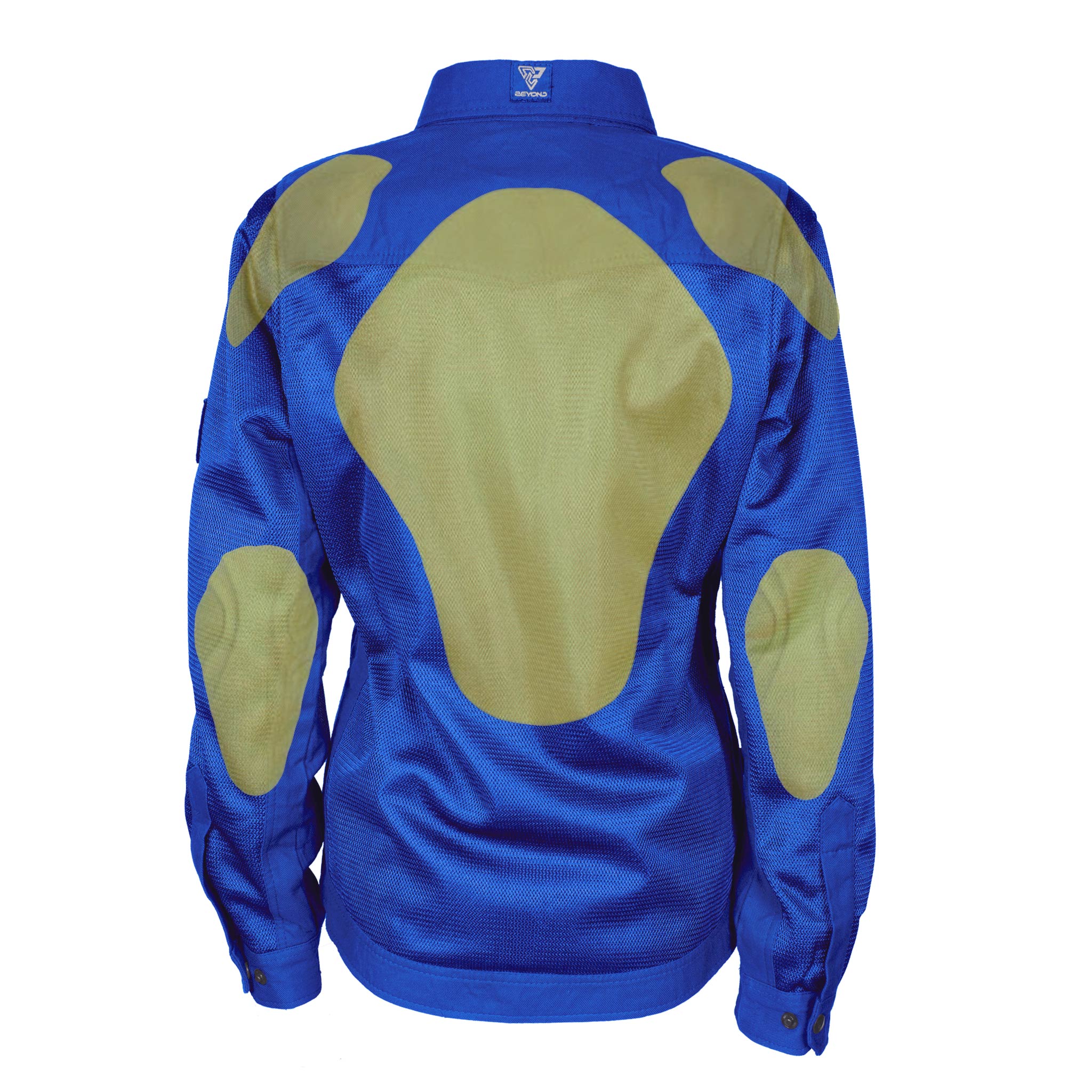 Protective Summer Mesh Shirt for Women - Blue Solid with Pads