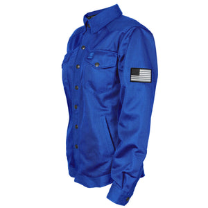 Protective Summer Mesh Shirt for Women - Blue Solid with Pads