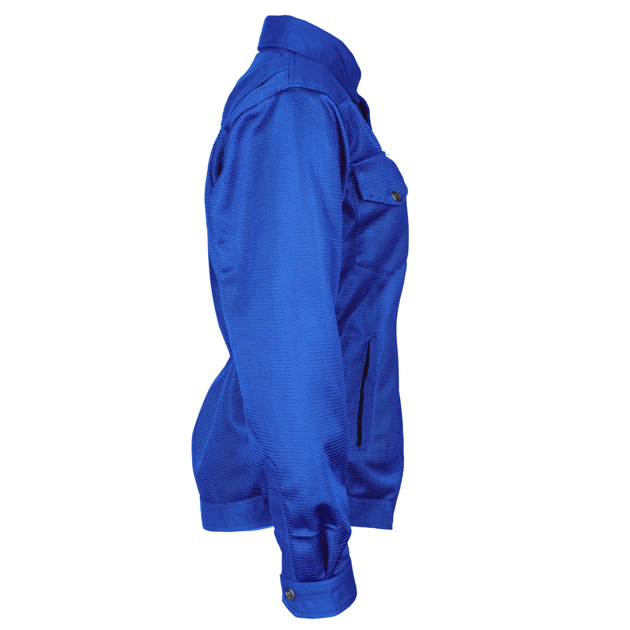 Protective Summer Mesh Shirt for Women - Blue Solid with Pads