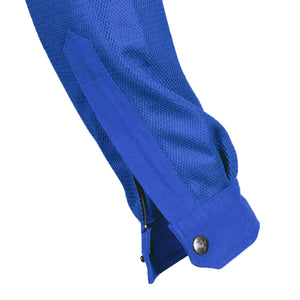 Protective Summer Mesh Shirt for Women - Blue Solid with Pads