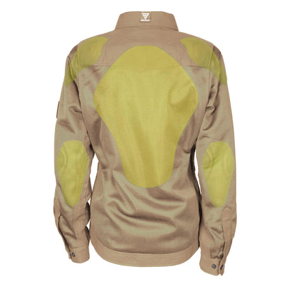 SALE Protective Summer Mesh Shirt for Women - Camel Solid with Pads