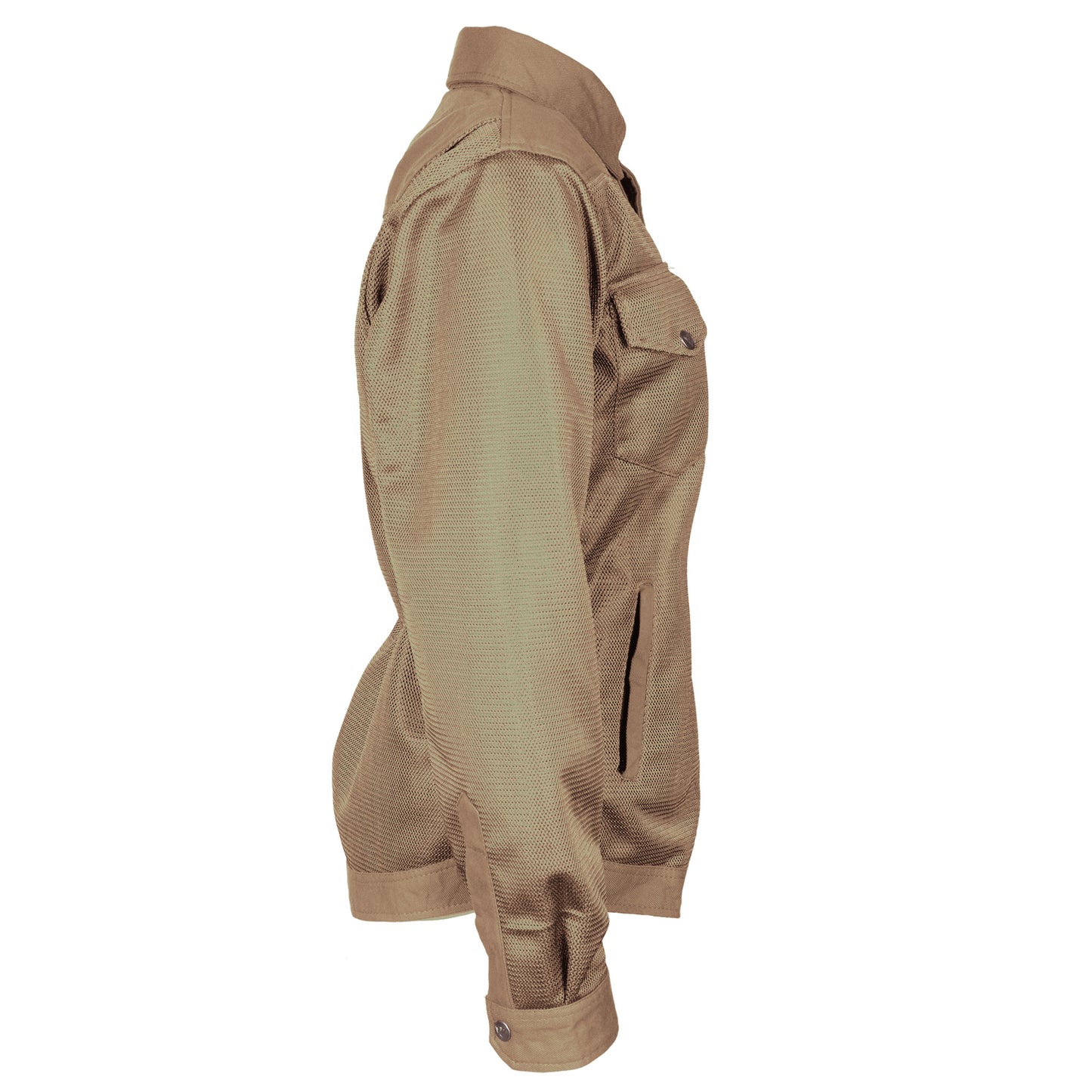 SALE Protective Summer Mesh Shirt for Women - Camel Solid with Pads