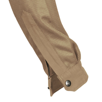 SALE Protective Summer Mesh Shirt for Women - Camel Solid with Pads