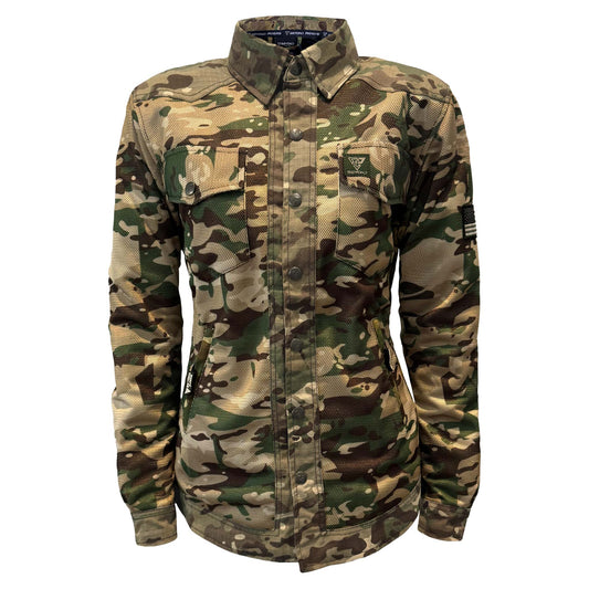 Summer Protective Camouflage Mesh Shirt "Delta Four" for Women - with Pads