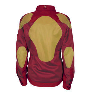 Red-Maroon-Solid-Women's-Mesh-Shirt-Back-with-Pads