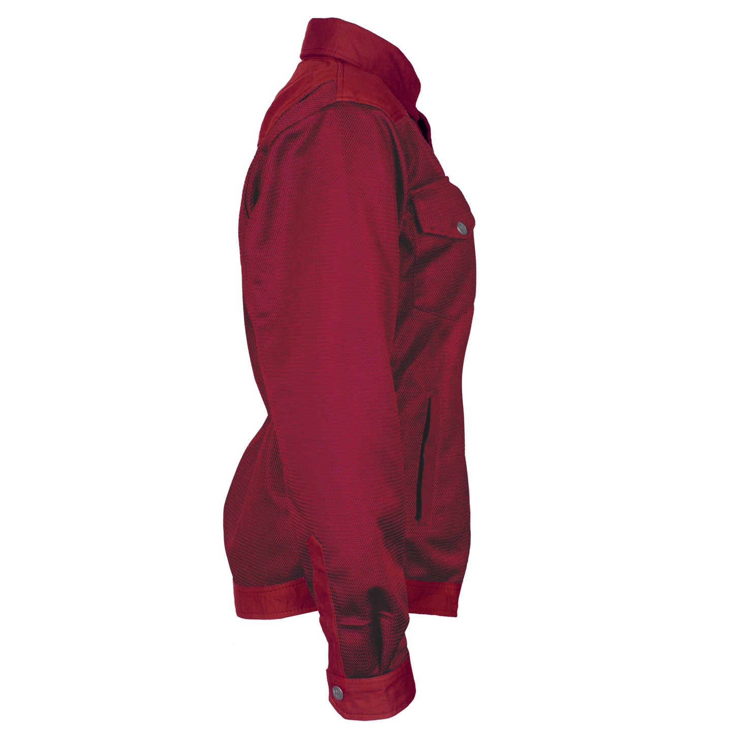 Red-Maroon-Solid-Women's-Mesh-Shirt-Right