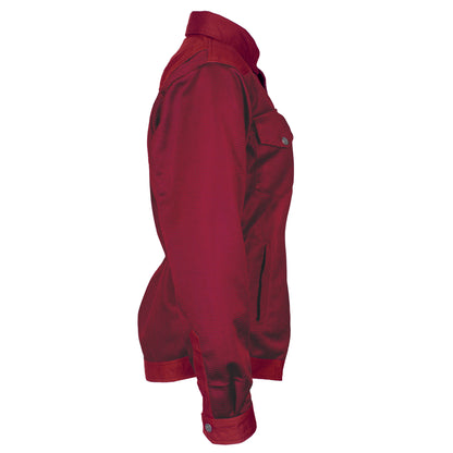 Red-Maroon-Solid-Women's-Mesh-Shirt-Right