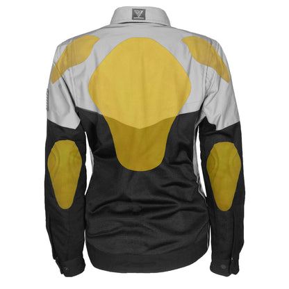 Summer Mesh Reflective Shirt "Alloy Eclipse" for Women - Black and Silver with Pads