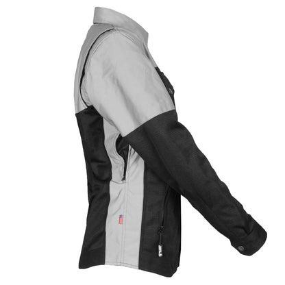 Summer Mesh Reflective Shirt "Alloy Eclipse" for Women - Black and Silver with Pads