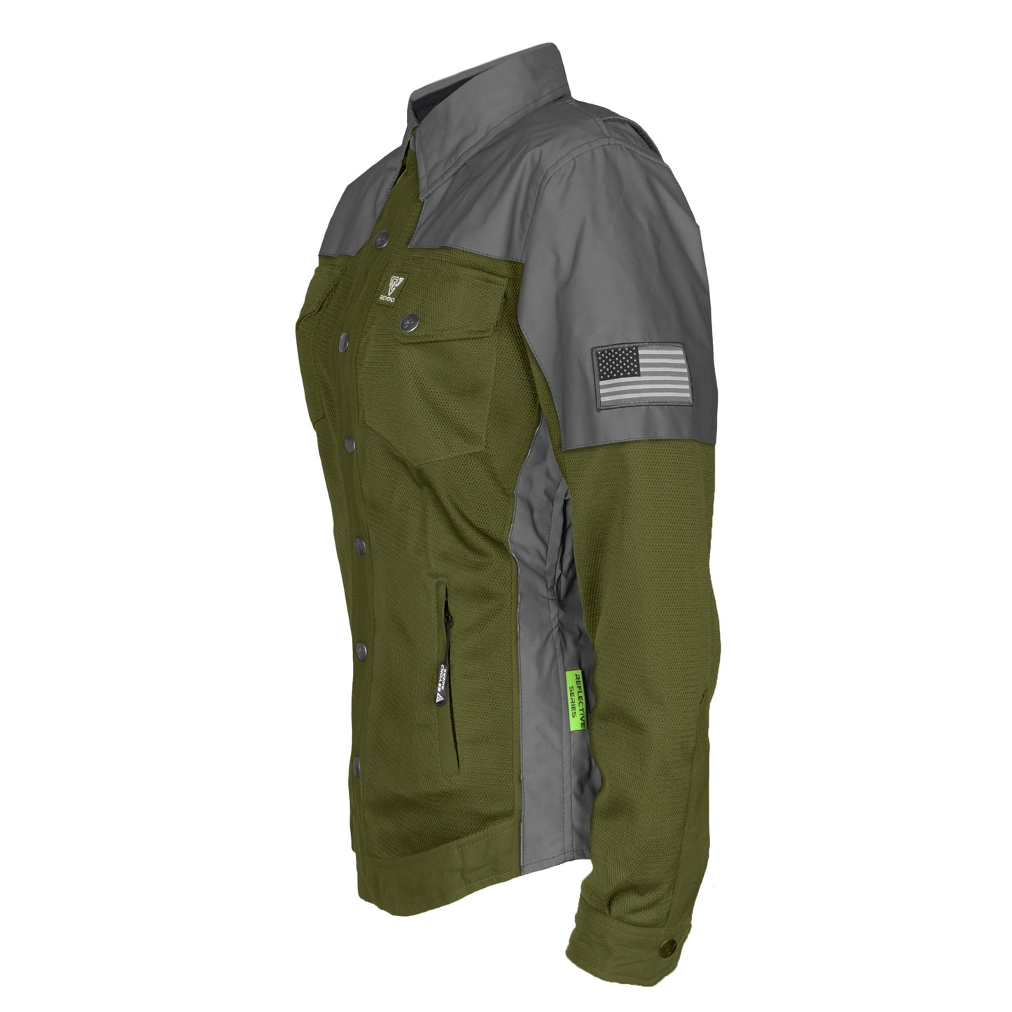 Summer Mesh Reflective Shirt Army Green Nebula for Women - with Pads