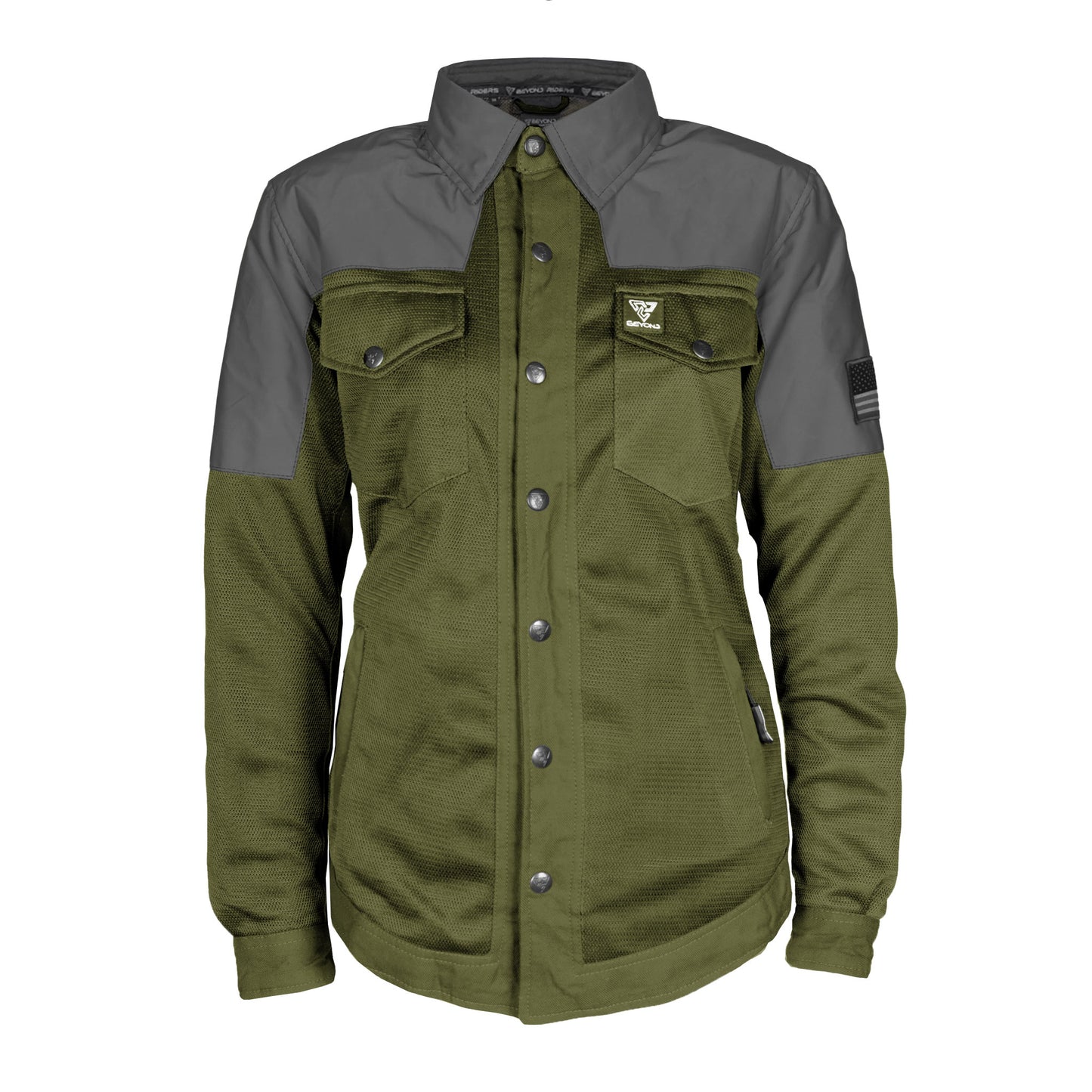 Summer Mesh Reflective Shirt Army Green Nebula for Women - with Pads