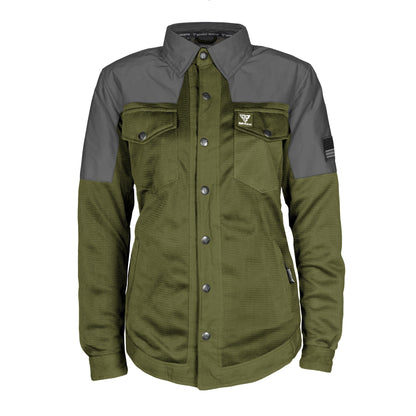 Summer Mesh Reflective Shirt Army Green Nebula for Women - with Pads