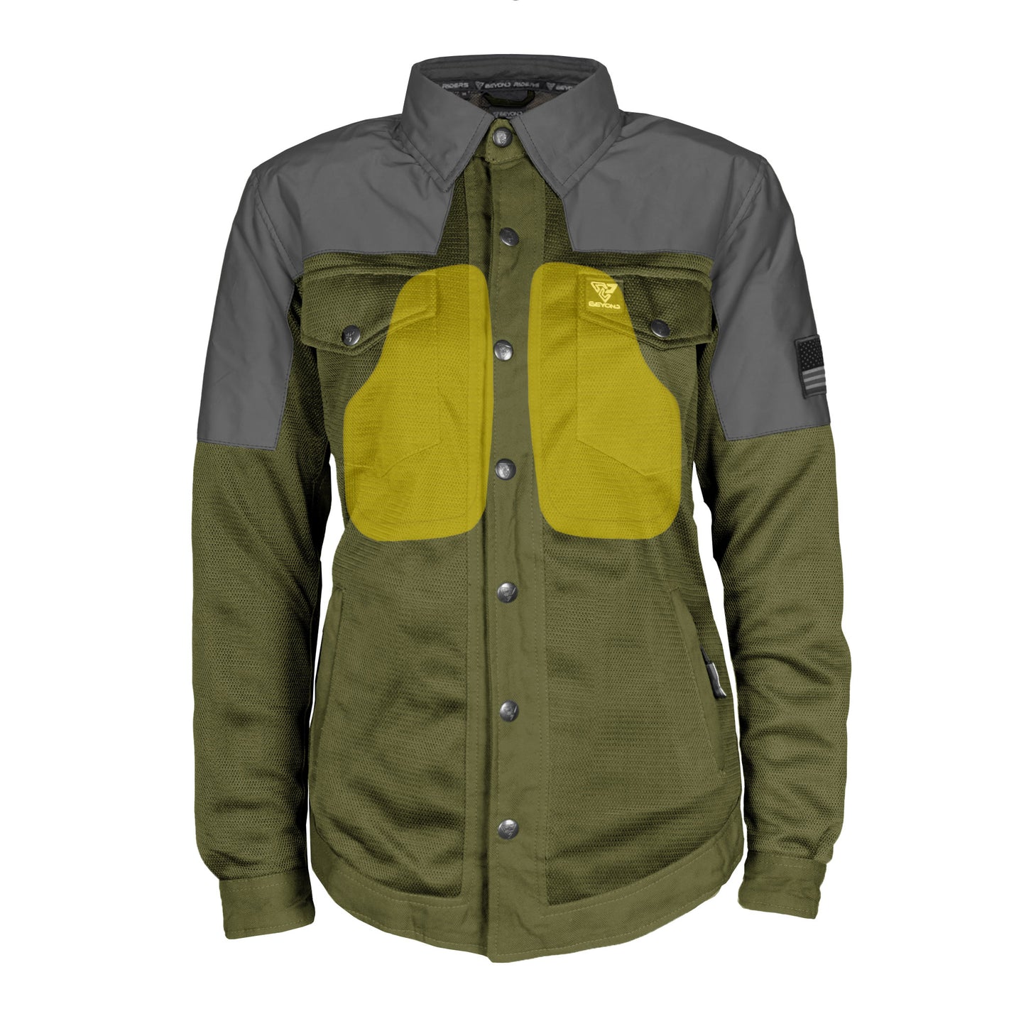 Summer Mesh Reflective Shirt Army Green Nebula for Women - with Pads