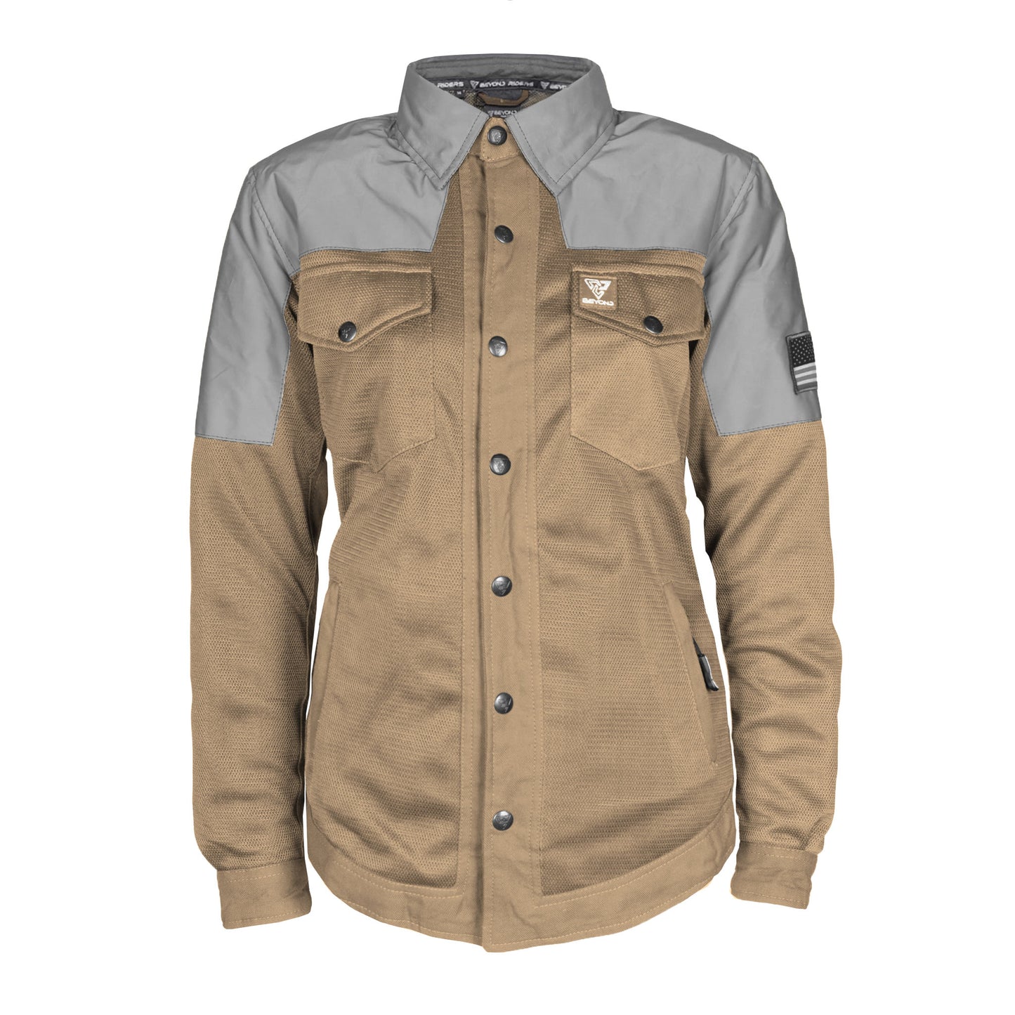 Summer Mesh Reflective Shirt Camel Eclipse for Women - with Pads