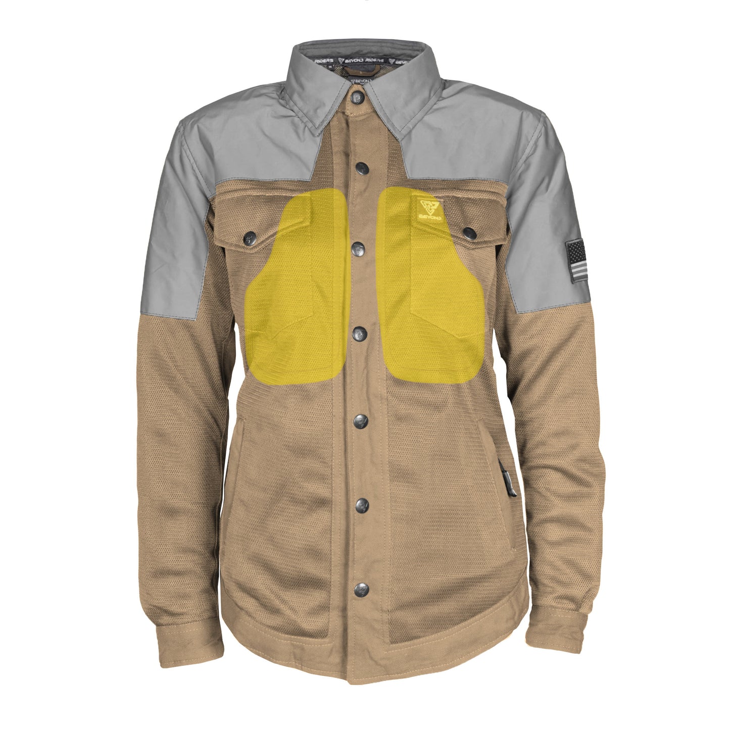 Summer Mesh Reflective Shirt Camel Eclipse for Women - with Pads