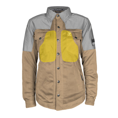 Summer Mesh Reflective Shirt Camel Eclipse for Women - with Pads