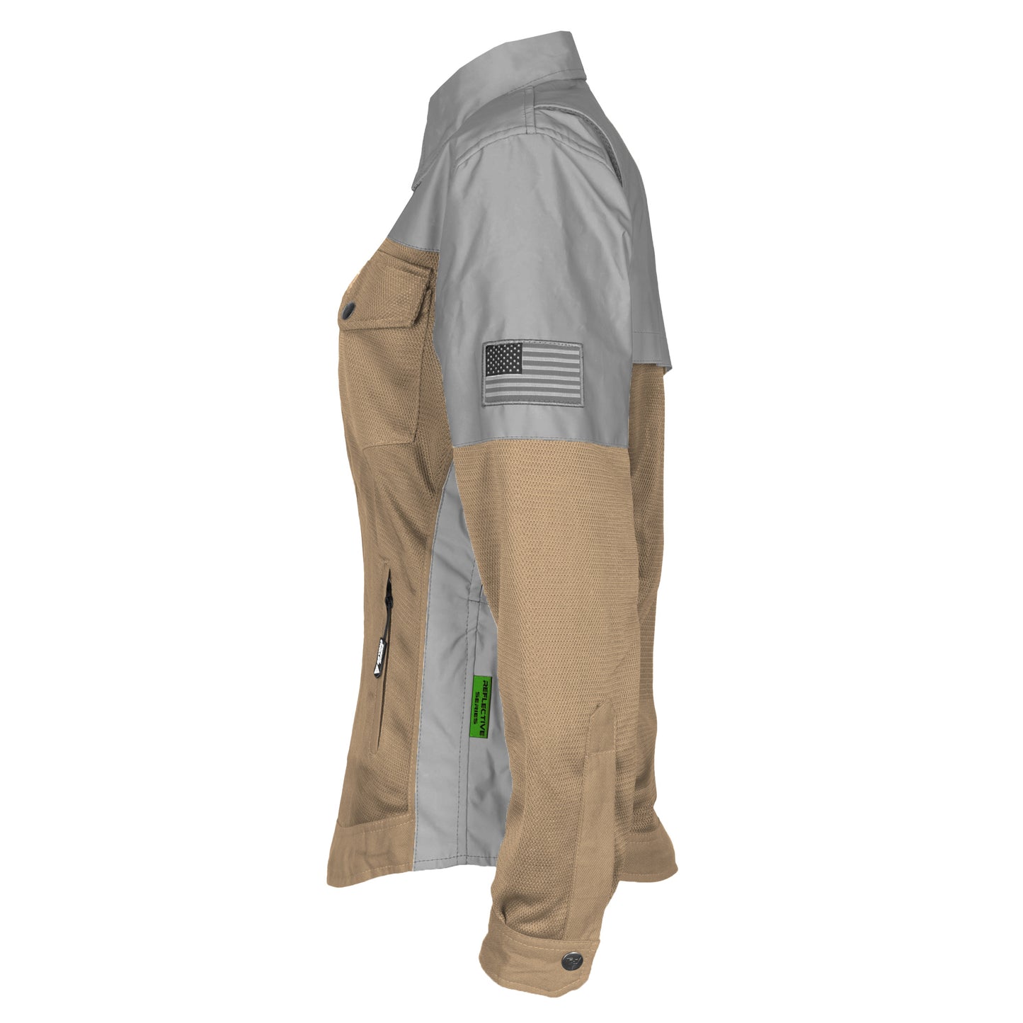 Summer Mesh Reflective Shirt Camel Eclipse for Women - with Pads