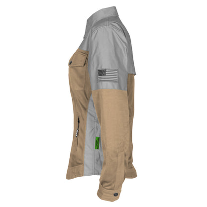 Summer Mesh Reflective Shirt Camel Eclipse for Women - with Pads