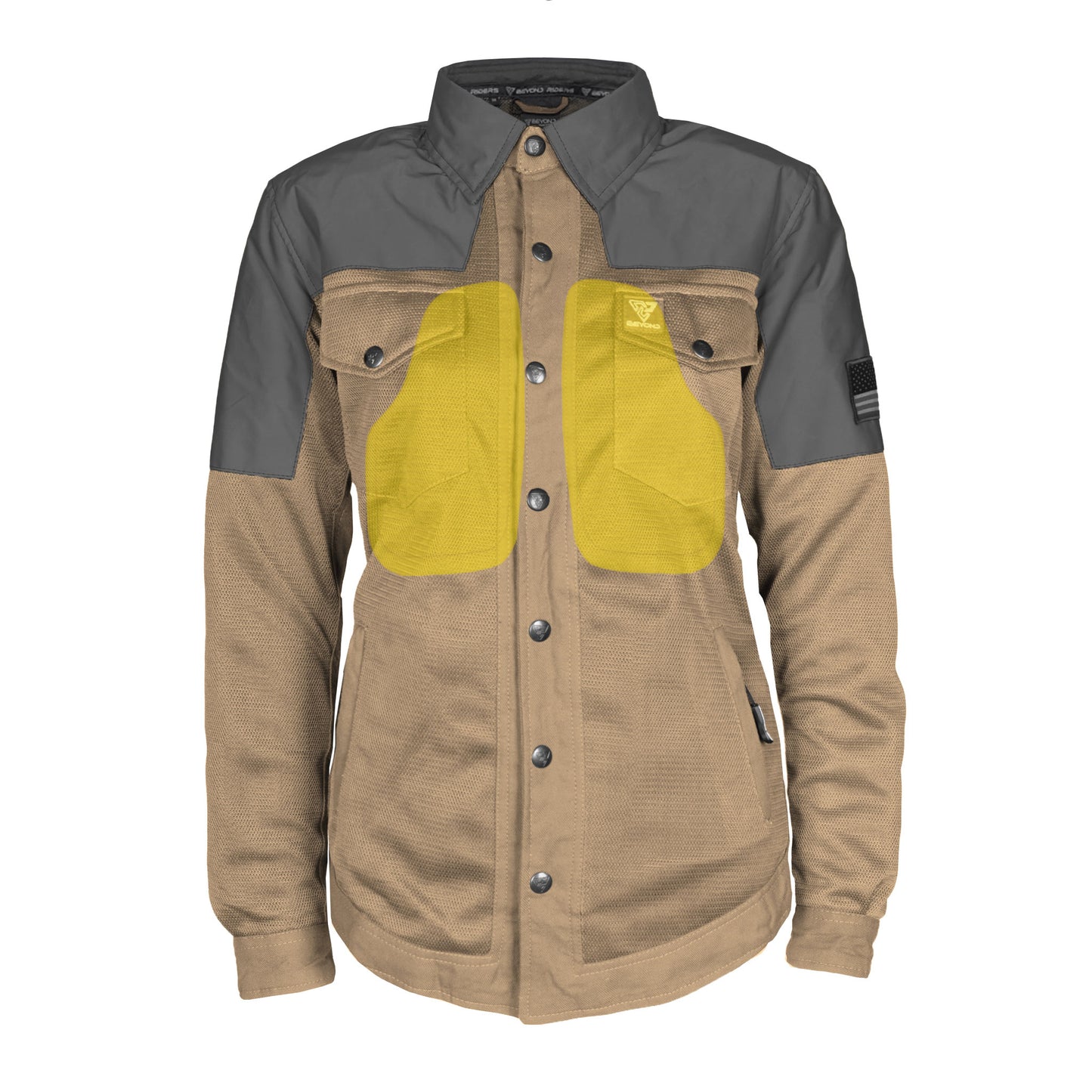 Summer Mesh Reflective Shirt Camel Nebula for Women - with Pads