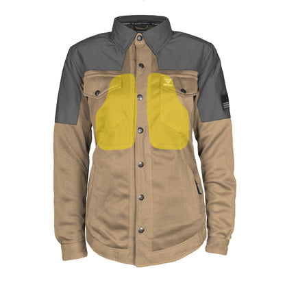 Summer Mesh Reflective Shirt Camel Nebula for Women - with Pads