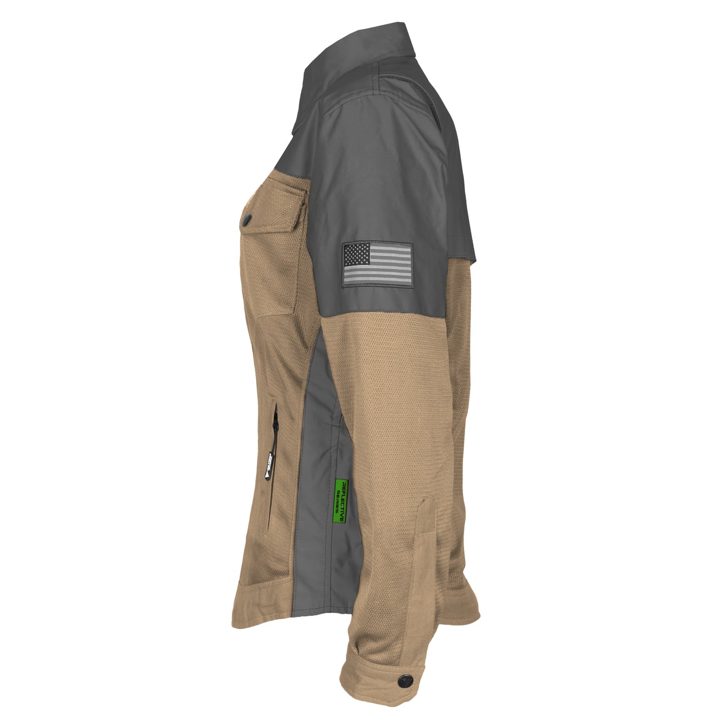 Summer Mesh Reflective Shirt Camel Nebula for Women - with Pads