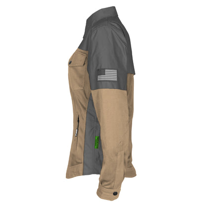 Summer Mesh Reflective Shirt Camel Nebula for Women - with Pads