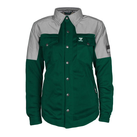 Summer Mesh Reflective Shirt Dark Green Eclipse for Women - with Pads