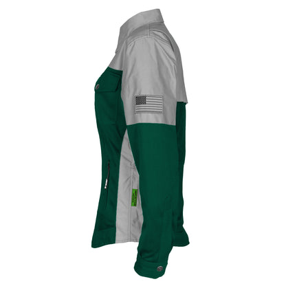 Summer Mesh Reflective Shirt Dark Green Eclipse for Women - with Pads