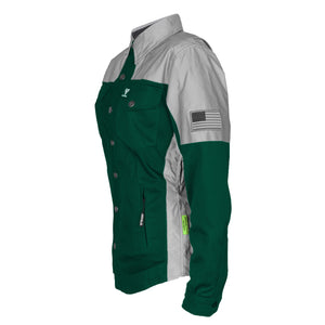 Summer Mesh Reflective Shirt Dark Green Eclipse for Women - with Pads
