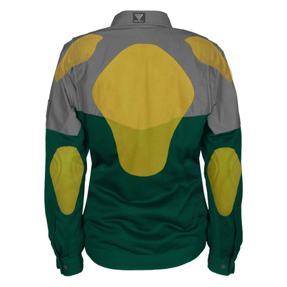 Summer Mesh Reflective Shirt Dark Green Nebula for Women - with Pads