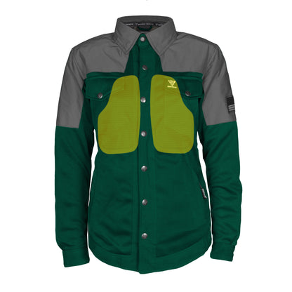 Summer Mesh Reflective Shirt Dark Green Nebula for Women - with Pads